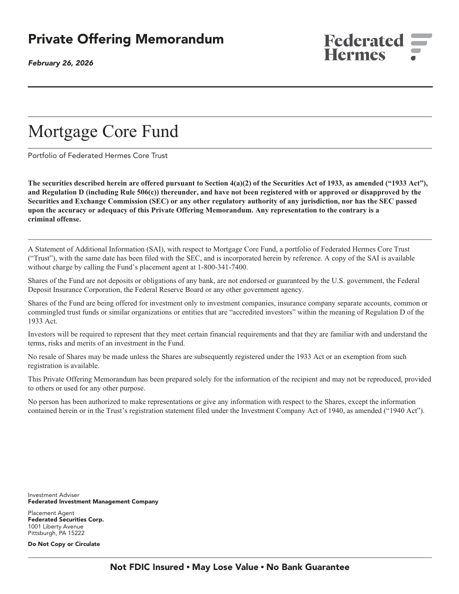 Federated Hermes Mortgage Core Fund