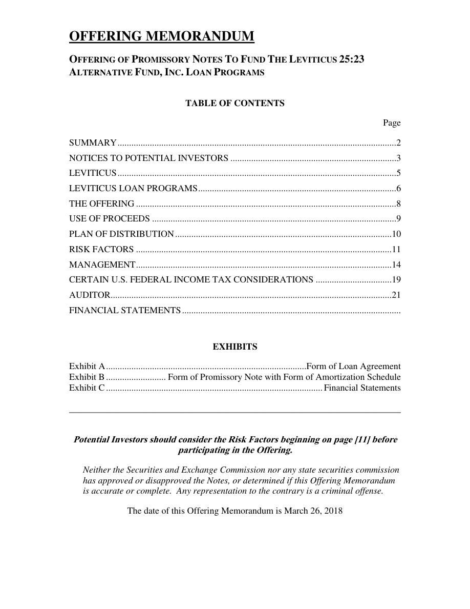 Leviticus Fund