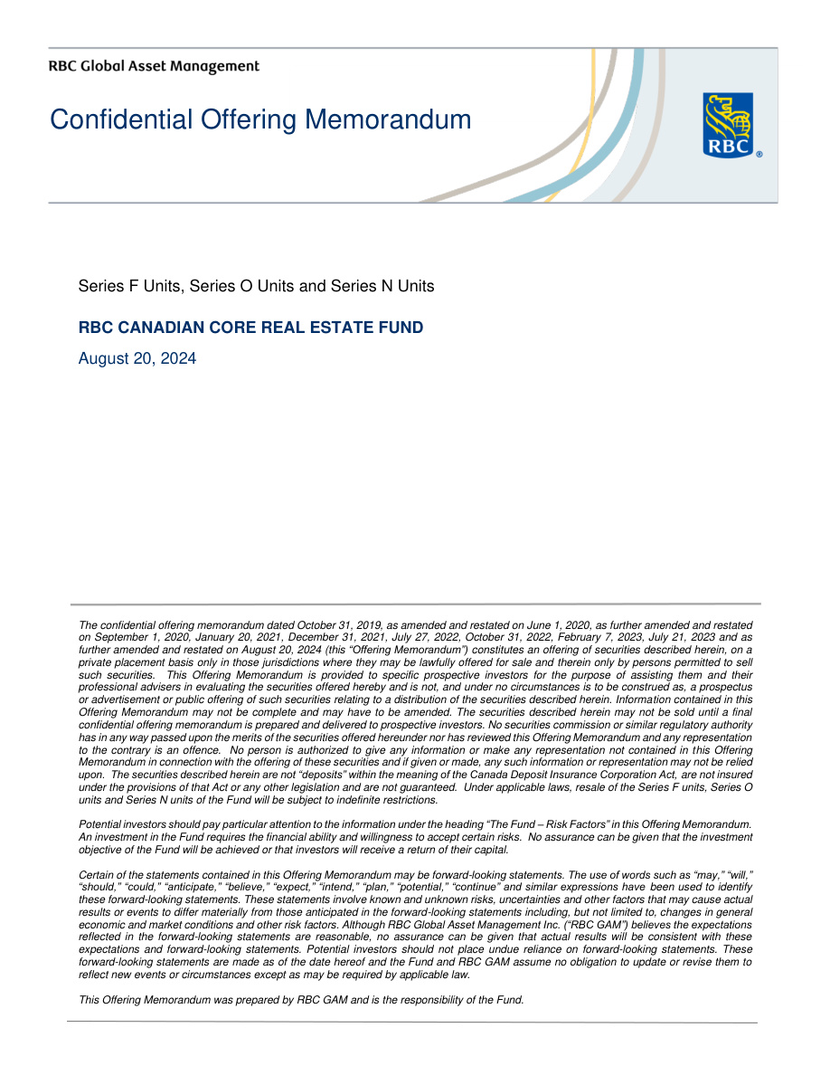 RBC Canadian Core Real Estate Fund - 2024
